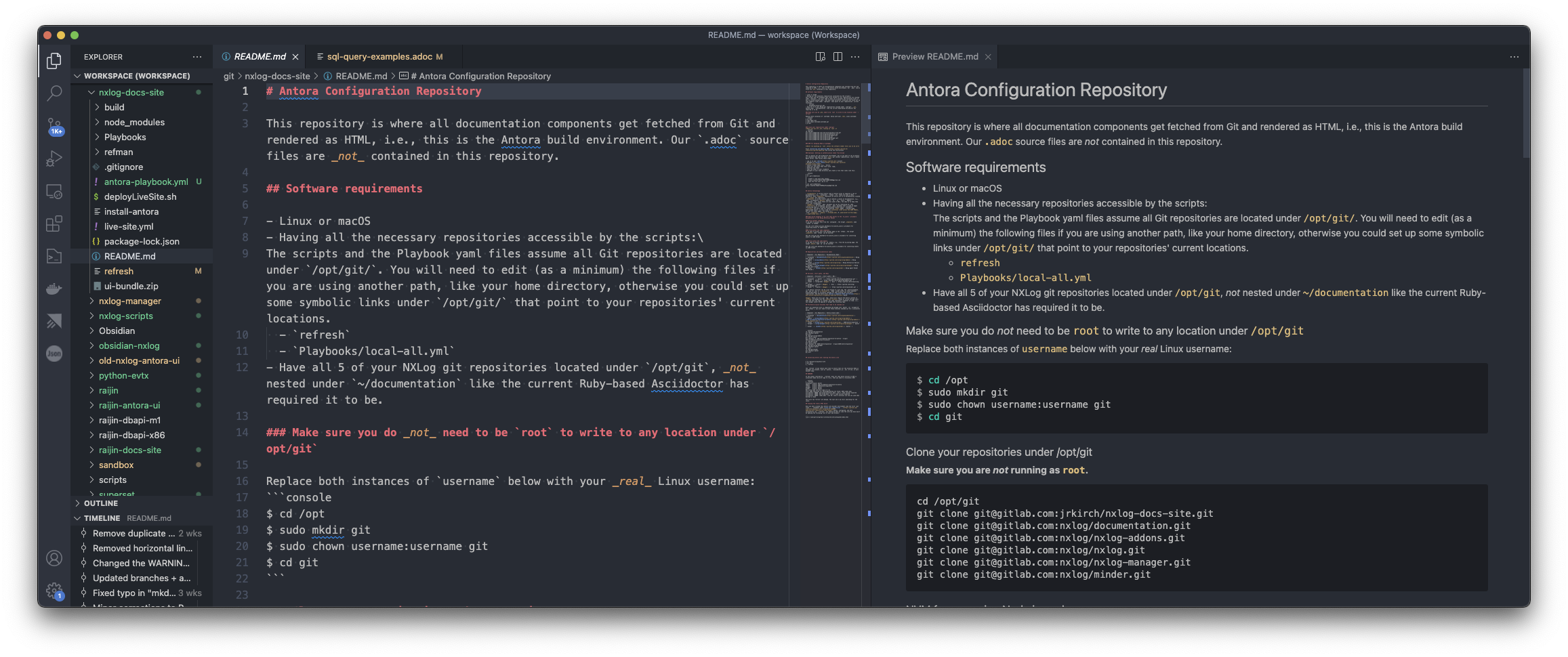 Editing markdown using VS Code